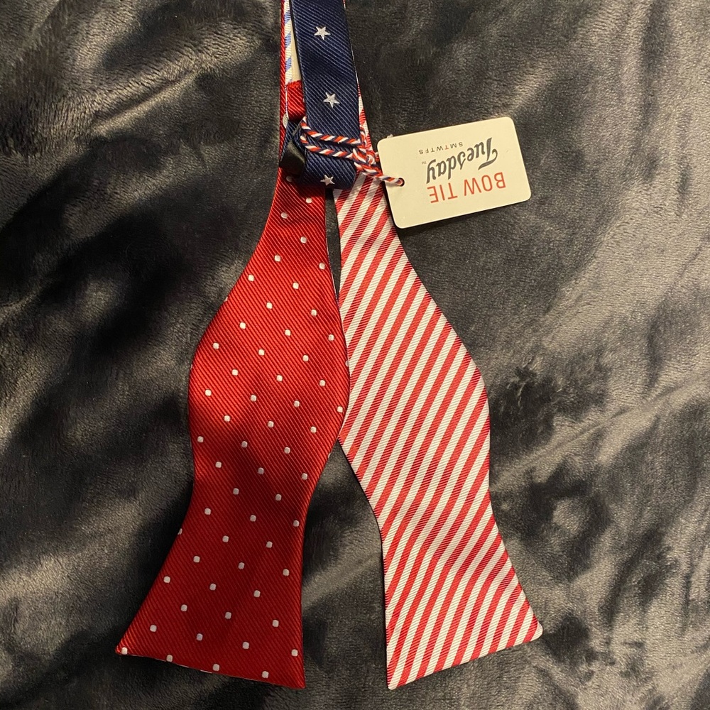 American Flag Bow tie Set